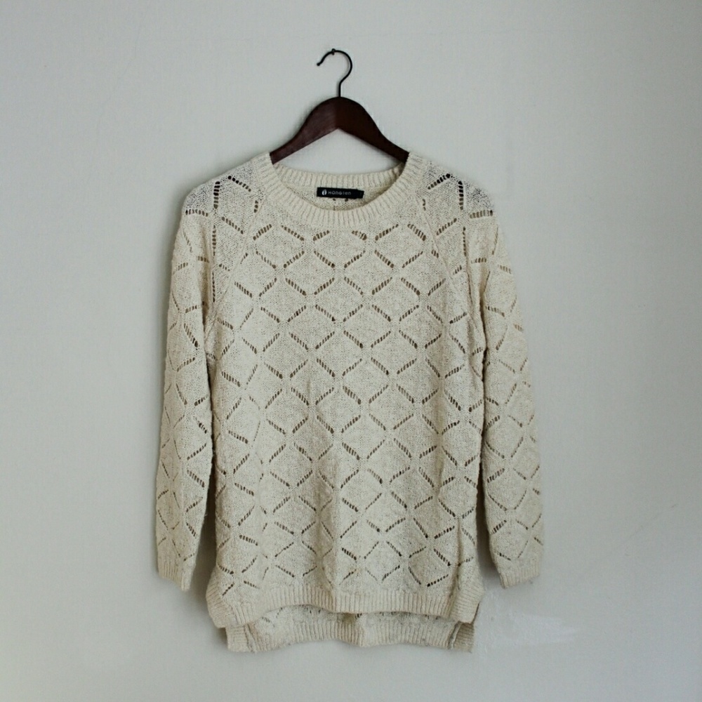 Cream cut-out sweater